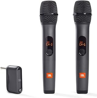 JBL Wireless Two Microphone System with Dual-Channel Receiver, Black