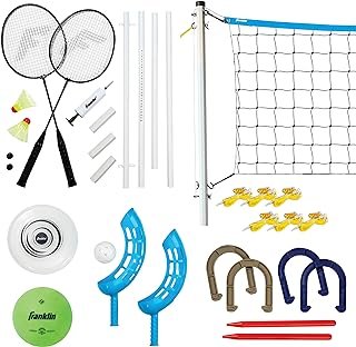 Franklin Sports Fun 5 Combo Outdoor Game Set - Backyard, Beach + Camping...