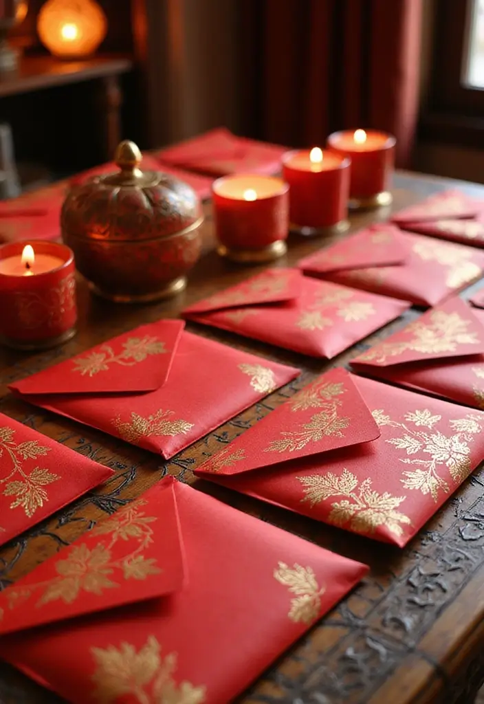 25 Beautiful Chinese Wedding Photos and Traditions to Inspire - 6. Incorporating Red Envelopes (Hongbao)