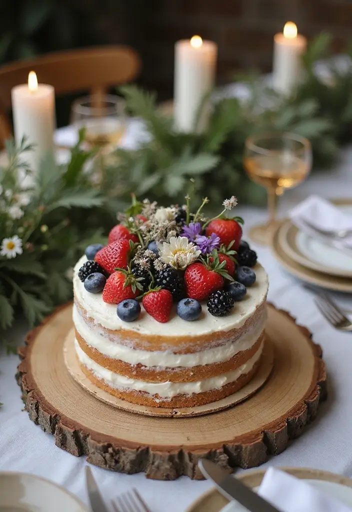 25 Beautiful Vintage-Inspired 40th Wedding Anniversary Cake Designs - 4. Rustic Charm