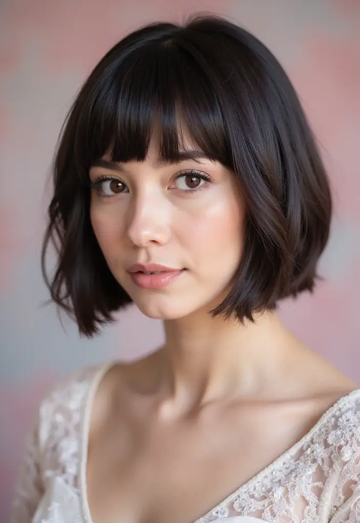 25 Chic Bob Wedding Hairstyles Perfect for Modern Brides - 11. Glossy Blunt Bob