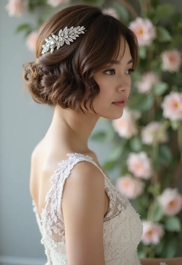 25 Chic Bob Wedding Hairstyles Perfect for Modern Brides - 12. Side-Swept Bob
