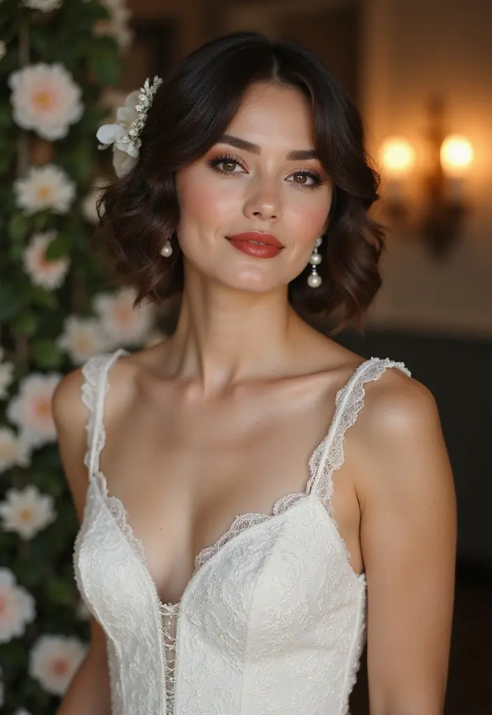 25 Chic Bob Wedding Hairstyles Perfect for Modern Brides - 18. Bridal Bouffant Bob