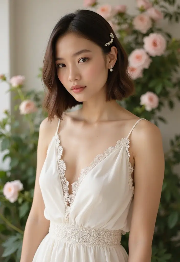 25 Chic Bob Wedding Hairstyles Perfect for Modern Brides - 25. Simple Elegant Bob