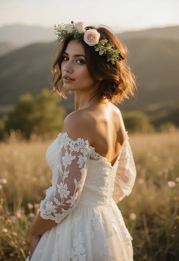 25 Chic Bob Wedding Hairstyles Perfect for Modern Brides - 5. Messy Bob with Hair Accessories