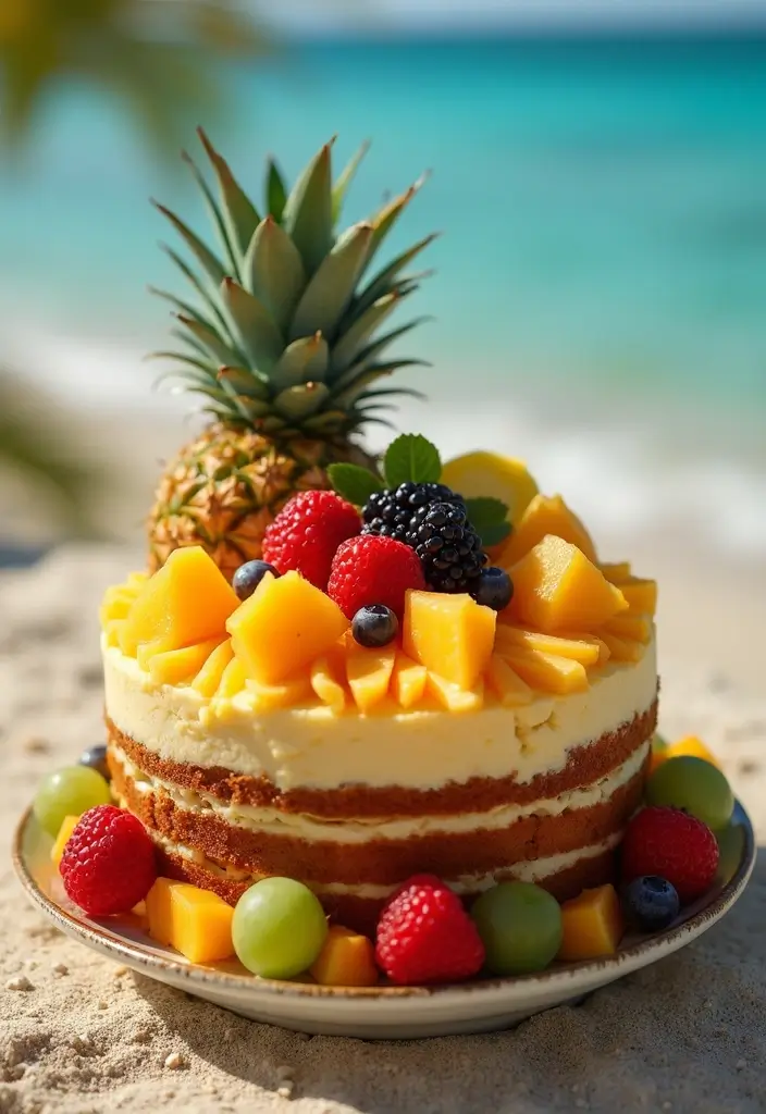 25 Delicious 1st Wedding Anniversary Cake Recipes to Try - 25. Tropical Fruit Cake