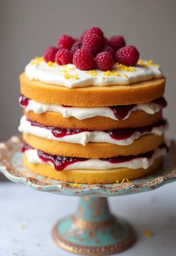 25 Delicious 1st Wedding Anniversary Cake Recipes to Try - 4. Lemon Raspberry Layer Cake