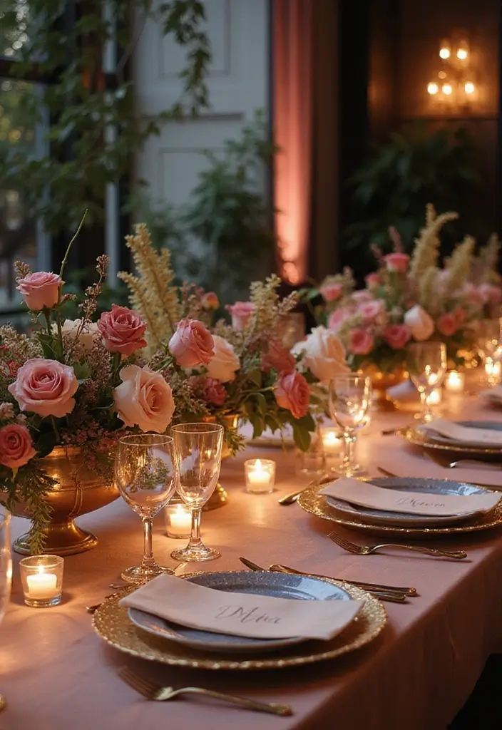 25 Elegant Blush Wedding Colors to Create a Romantic Atmosphere - 20. Blush and Sapphire: Jewel Tones