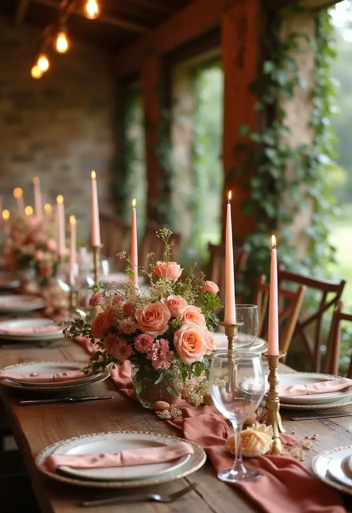25 Elegant Blush Wedding Colors to Create a Romantic Atmosphere - 22. Blush and Terracotta: Earthy Warmth