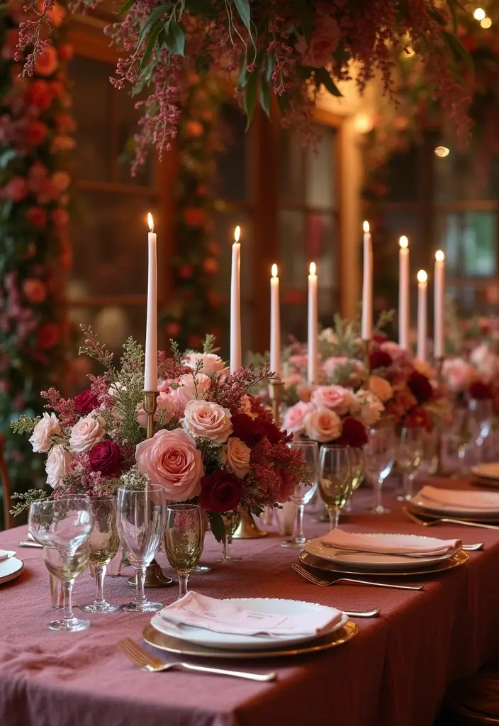 25 Elegant Blush Wedding Colors to Create a Romantic Atmosphere - 4. Blush and Burgundy: Deep Romance