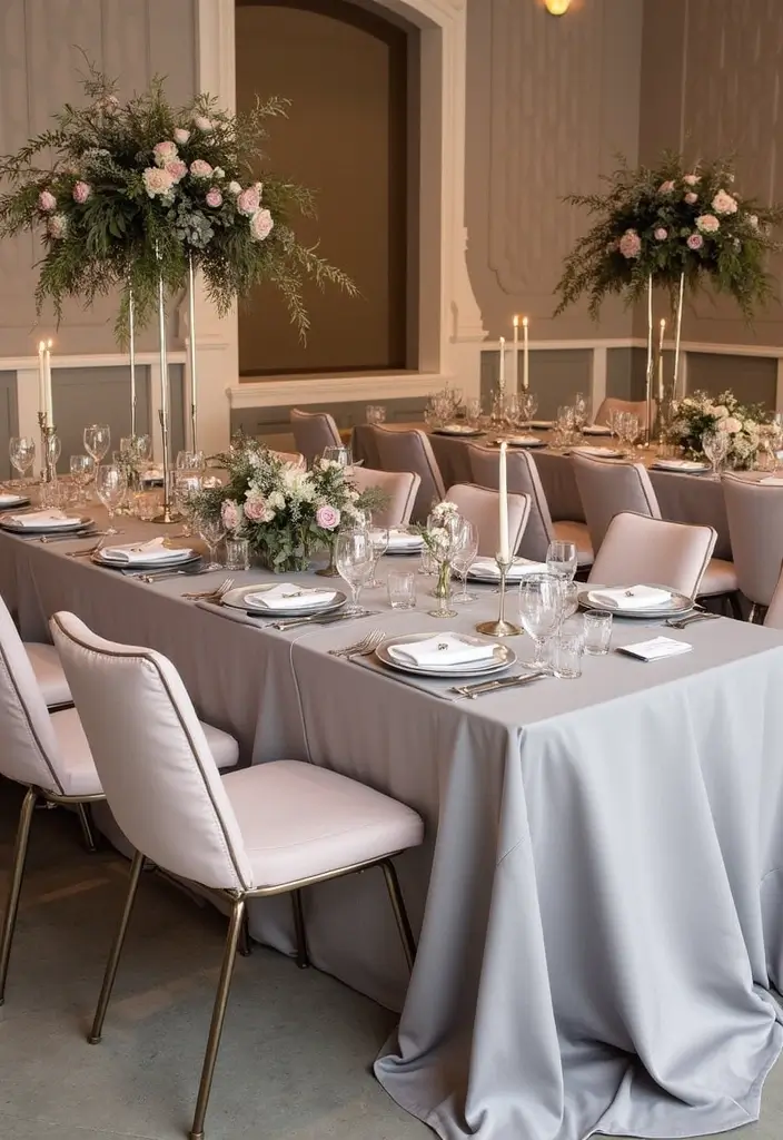 25 Elegant Blush Wedding Colors to Create a Romantic Atmosphere - 7. Blush and Gray: Chic Sophistication