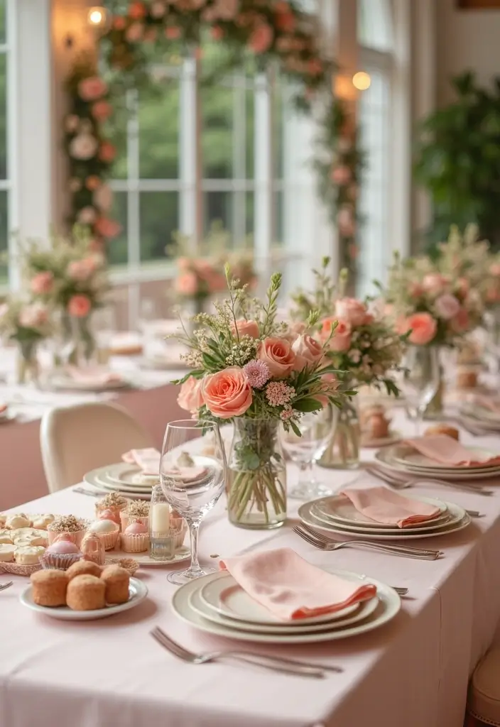 25 Elegant Blush Wedding Colors to Create a Romantic Atmosphere - 9. Blush and Peach: Soft and Sweet