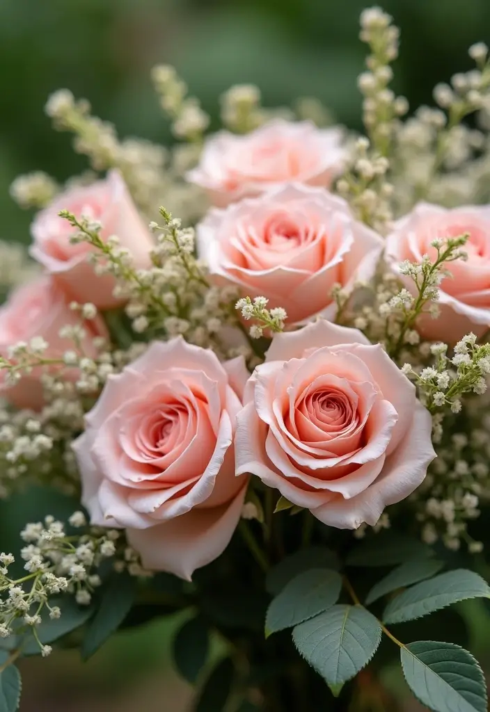 25 Soft Blush and Champagne Wedding Colors for Romantic Vibes - 1. Blush Rose Bouquets