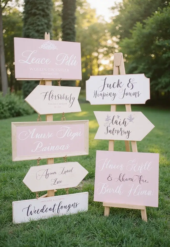 25 Soft Blush and Champagne Wedding Colors for Romantic Vibes - 12. Custom Blush and Champagne Signage