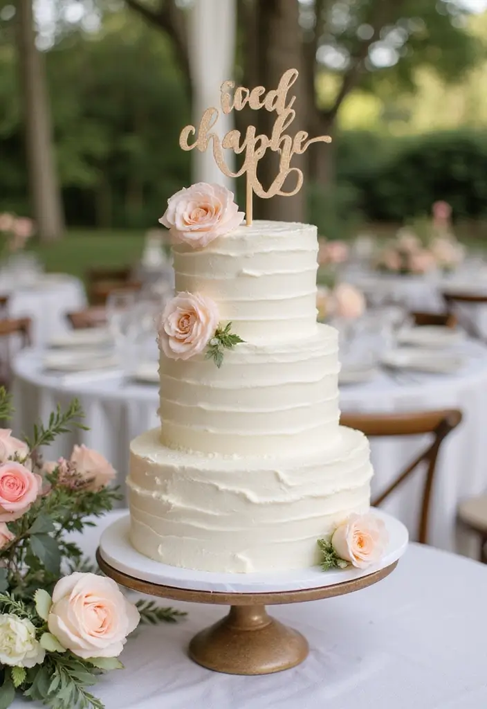 25 Soft Blush and Champagne Wedding Colors for Romantic Vibes - 15. Blush and Champagne Cake Toppers