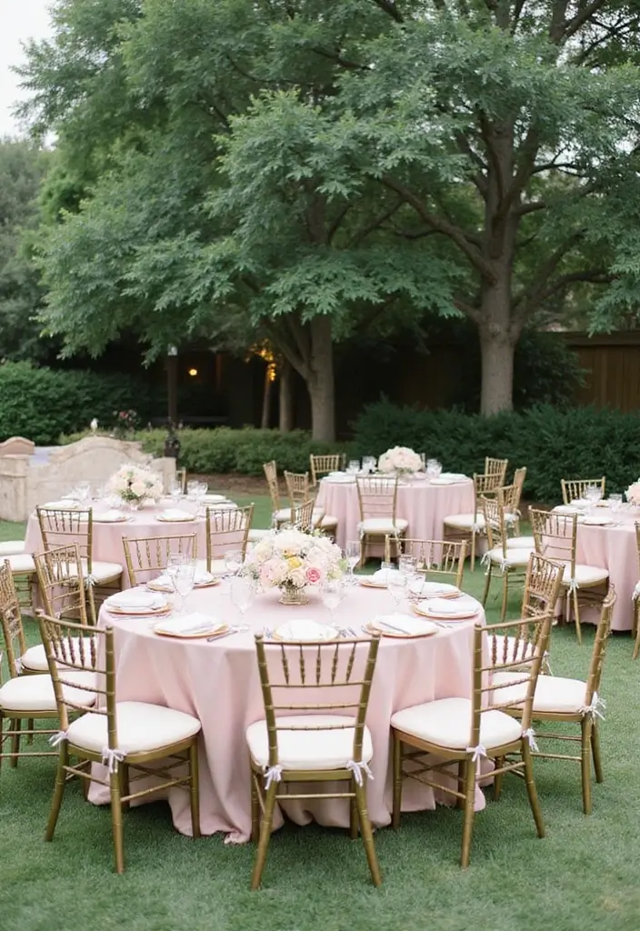 25 Soft Blush and Champagne Wedding Colors for Romantic Vibes - 19. Blush and Champagne Seating Arrangements