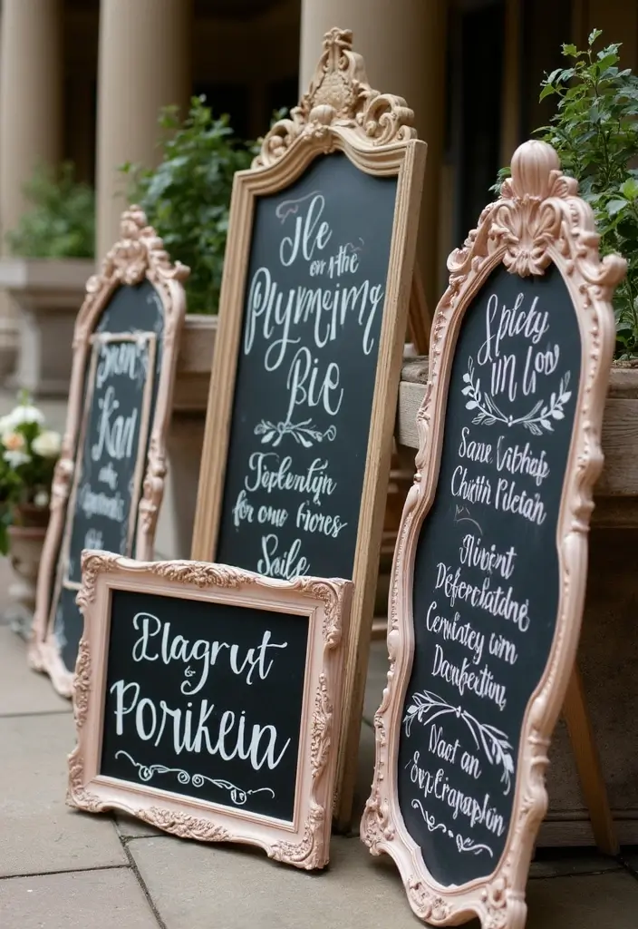 25 Soft Blush and Champagne Wedding Colors for Romantic Vibes - 21. Blush and Champagne Signage