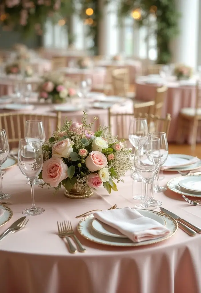 25 Soft Blush and Champagne Wedding Colors for Romantic Vibes - 3. Blush and Champagne Table Settings