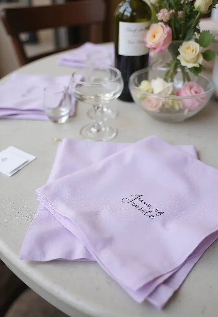 25 Stunning Purple Wedding Inspiration for a Regal Touch - 15. Lavender Cocktail Napkins