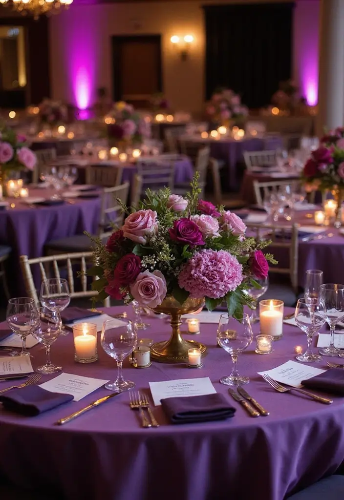 25 Stunning Purple Wedding Inspiration for a Regal Touch - 2. Elegant Purple Table Settings