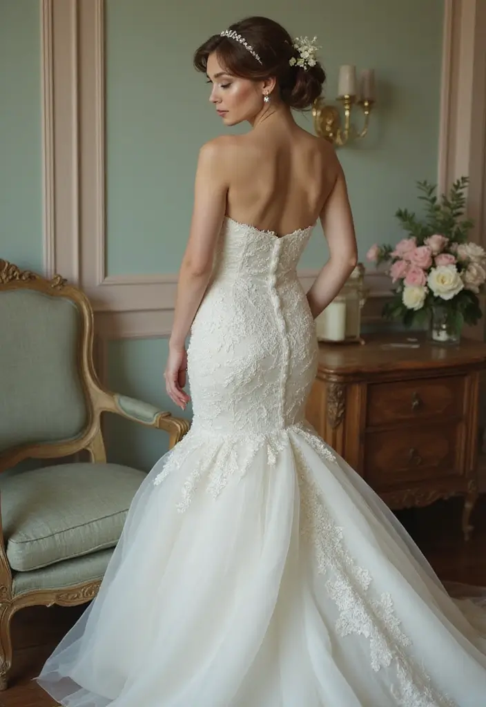 25 Stunning Strapless Wedding Dress Hairstyles to Complement Your Look - 18. Vintage Updo with Pin Curls