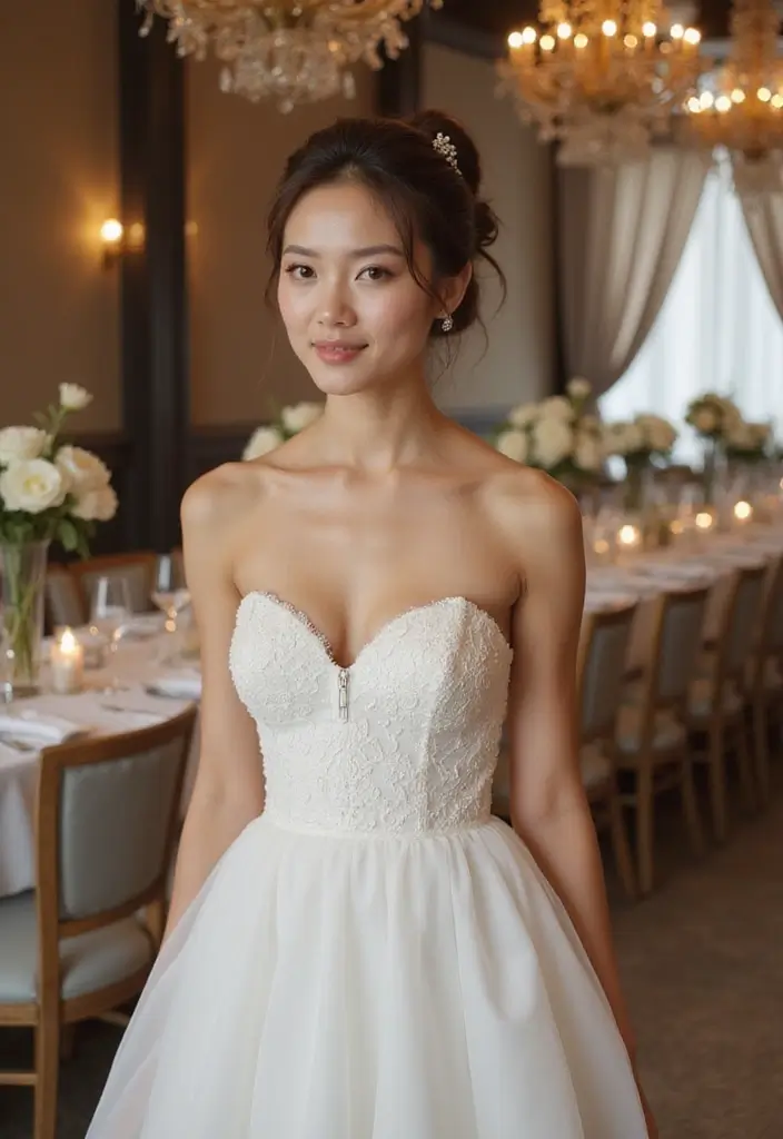 25 Stunning Strapless Wedding Dress Hairstyles to Complement Your Look - 19. Modern Textured Updo