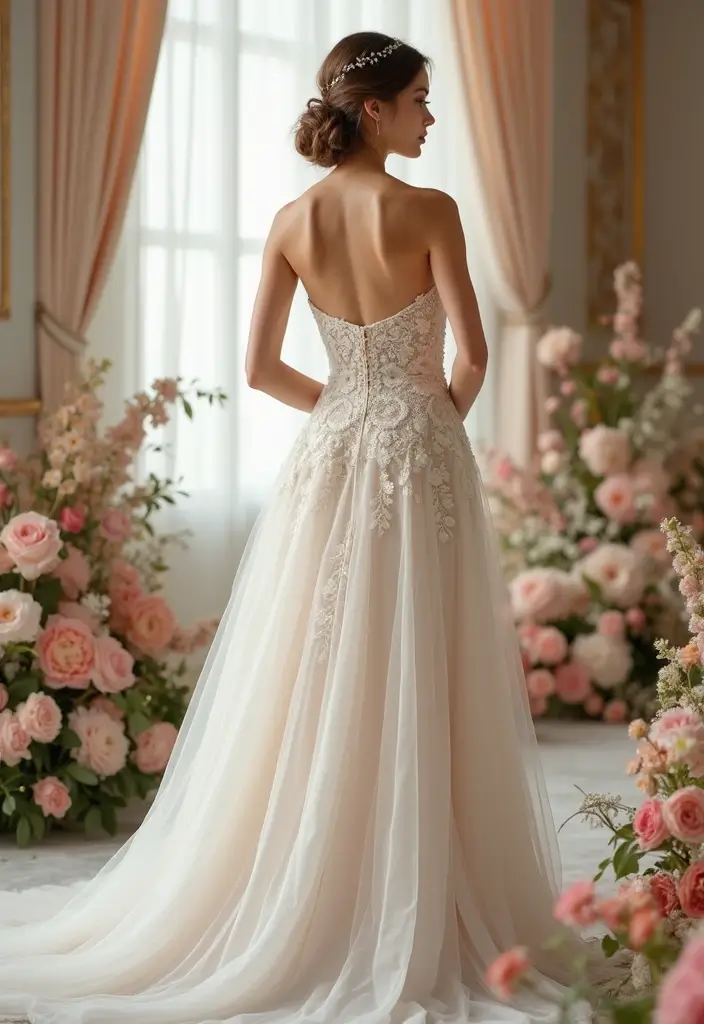 25 Stunning Strapless Wedding Dress Hairstyles to Complement Your Look - 21. Chic Low Bun with Twist