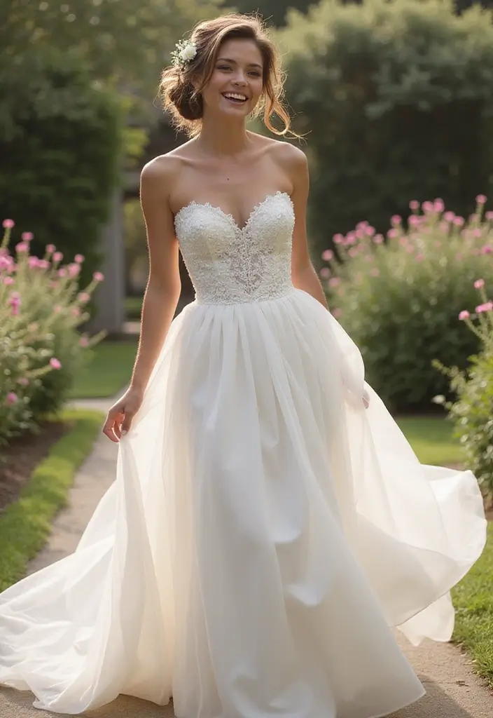 25 Stunning Strapless Wedding Dress Hairstyles to Complement Your Look - 22. Loose Updo with Volume