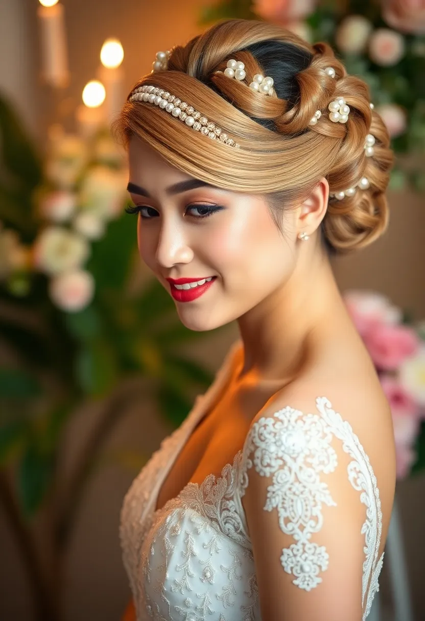 26 Beautiful 4C Wedding Hairstyles to Celebrate Your Natural Curls - 21. Twisted Updo with Beads