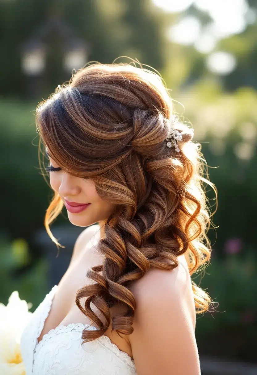 26 Beautiful 4C Wedding Hairstyles to Celebrate Your Natural Curls - 23. Side Knot with Curls