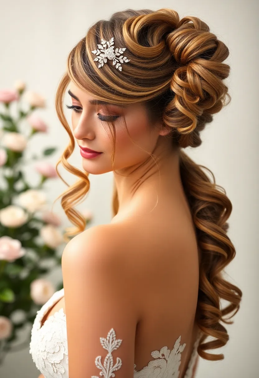 26 Beautiful 4C Wedding Hairstyles to Celebrate Your Natural Curls - 25. Curly Ponytail with Hair Accessories