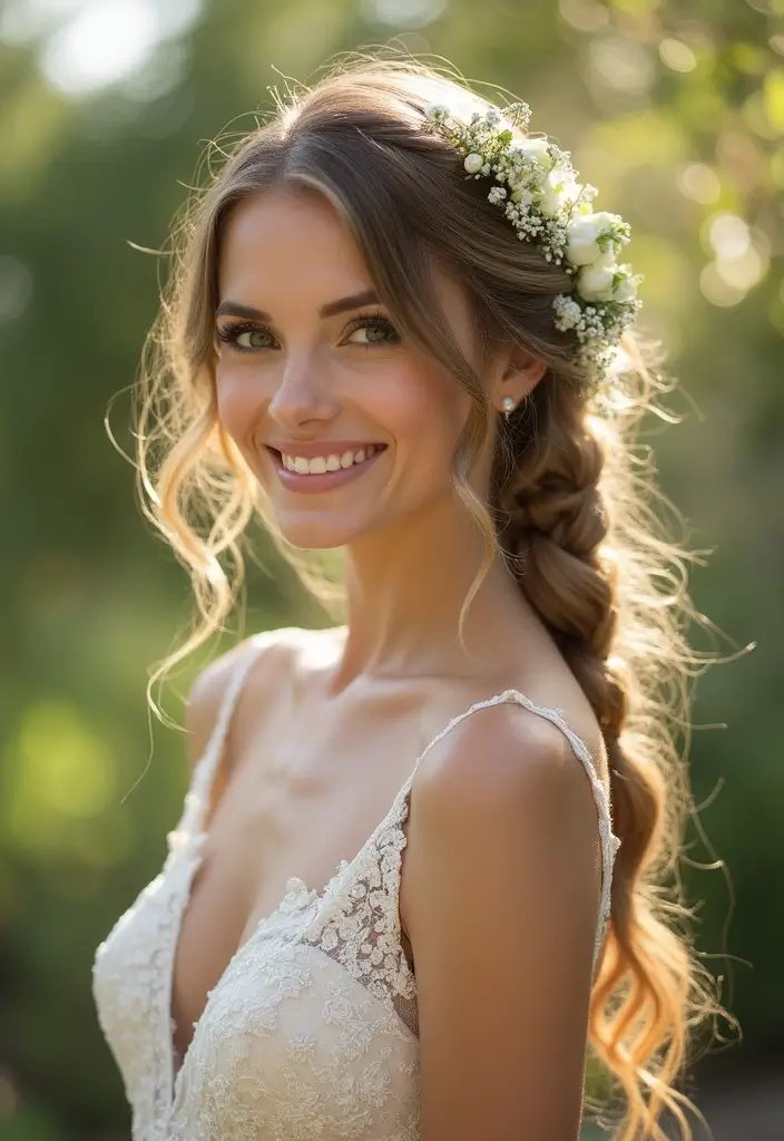 26 Beautiful 4C Wedding Hairstyles to Celebrate Your Natural Curls - 7. Whimsical Side Braid