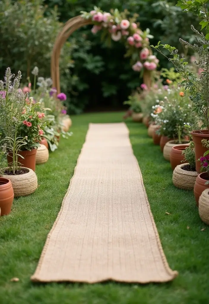 26 Beautiful Aisle Runner Wedding Ideas for a Stunning Walk - 6. Biodegradable Aisle Runner