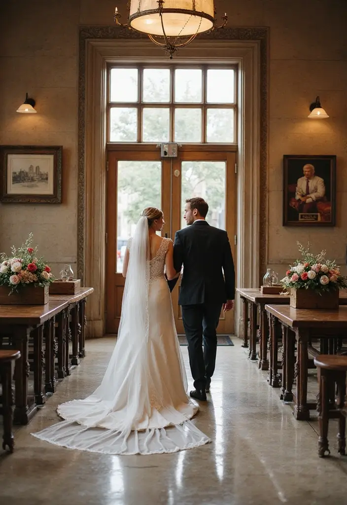 26 Beautiful City Hall Wedding Photos for Intimate Ceremonies - 16. A Splash of Personality