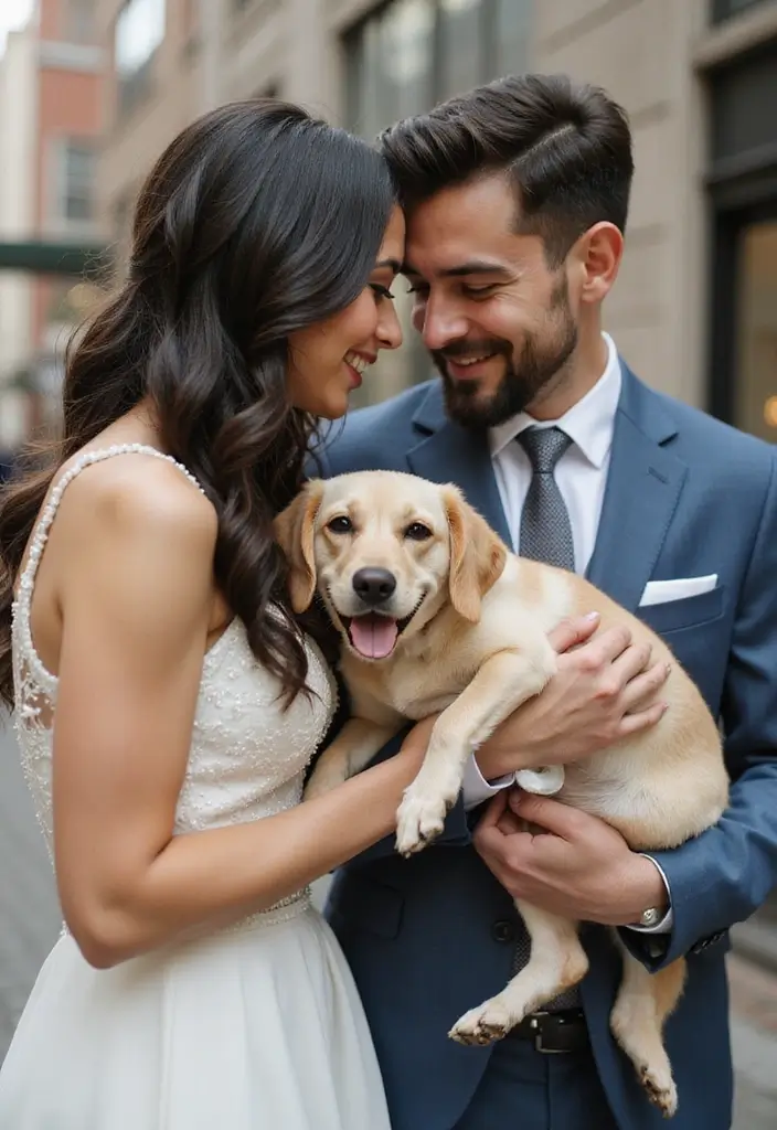 26 Beautiful City Hall Wedding Photos for Intimate Ceremonies - 25. Pet-Friendly Weddings