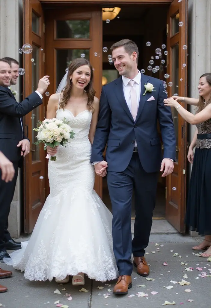 26 Beautiful City Hall Wedding Photos for Intimate Ceremonies - 26. The Perfect Send-Off