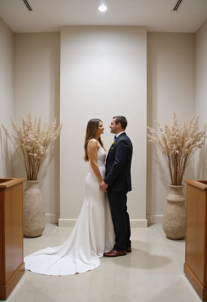 26 Beautiful City Hall Wedding Photos for Intimate Ceremonies - 5. Minimalist Magic