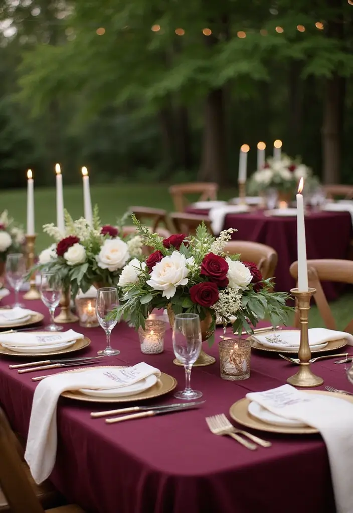 26 Bold Cabernet Wedding Colors for a Luxurious Touch - 1. Rich Cabernet and Cream