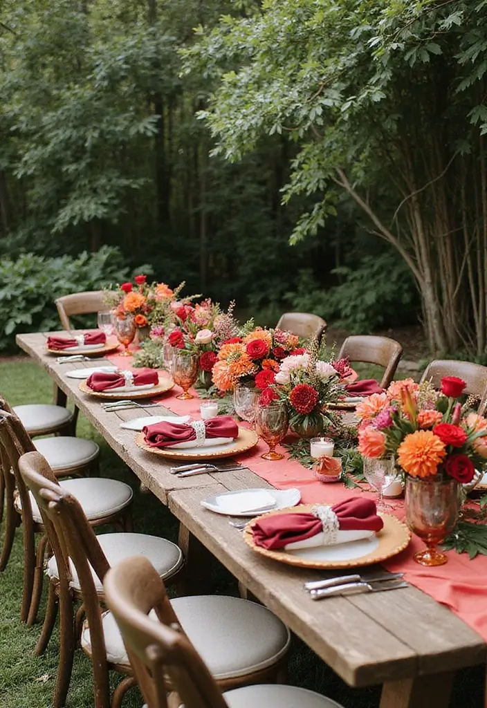 26 Bold Cabernet Wedding Colors for a Luxurious Touch - 11. Cabernet and Coral