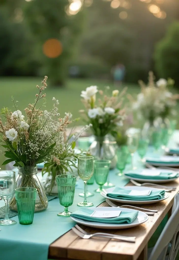 26 Bold Cabernet Wedding Colors for a Luxurious Touch - 12. Cabernet and Mint Green