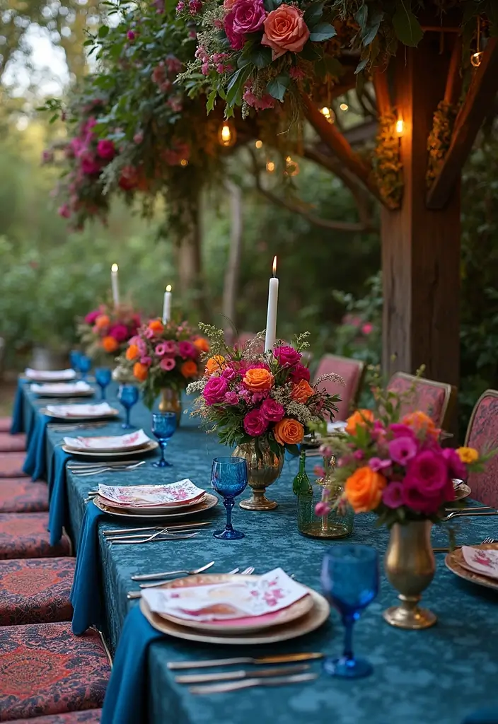 26 Bold Cabernet Wedding Colors for a Luxurious Touch - 15. Cabernet and Peacock Blue