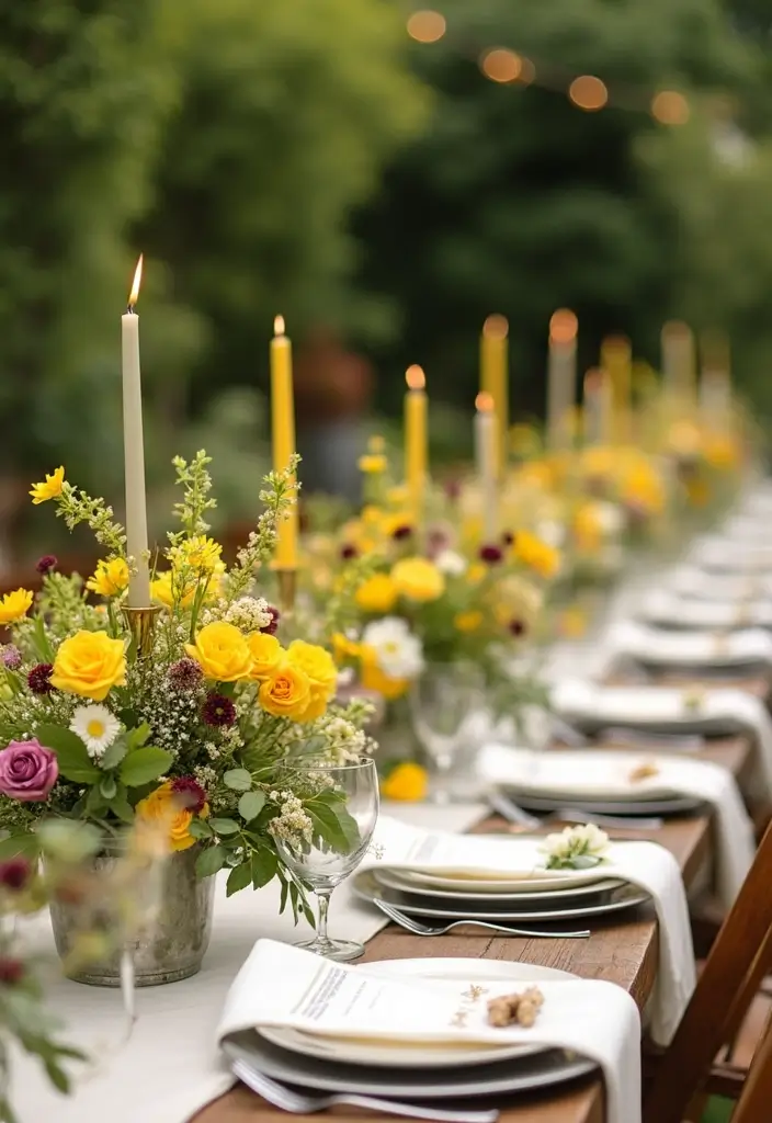 26 Bold Cabernet Wedding Colors for a Luxurious Touch - 19. Cabernet and Lemon Yellow