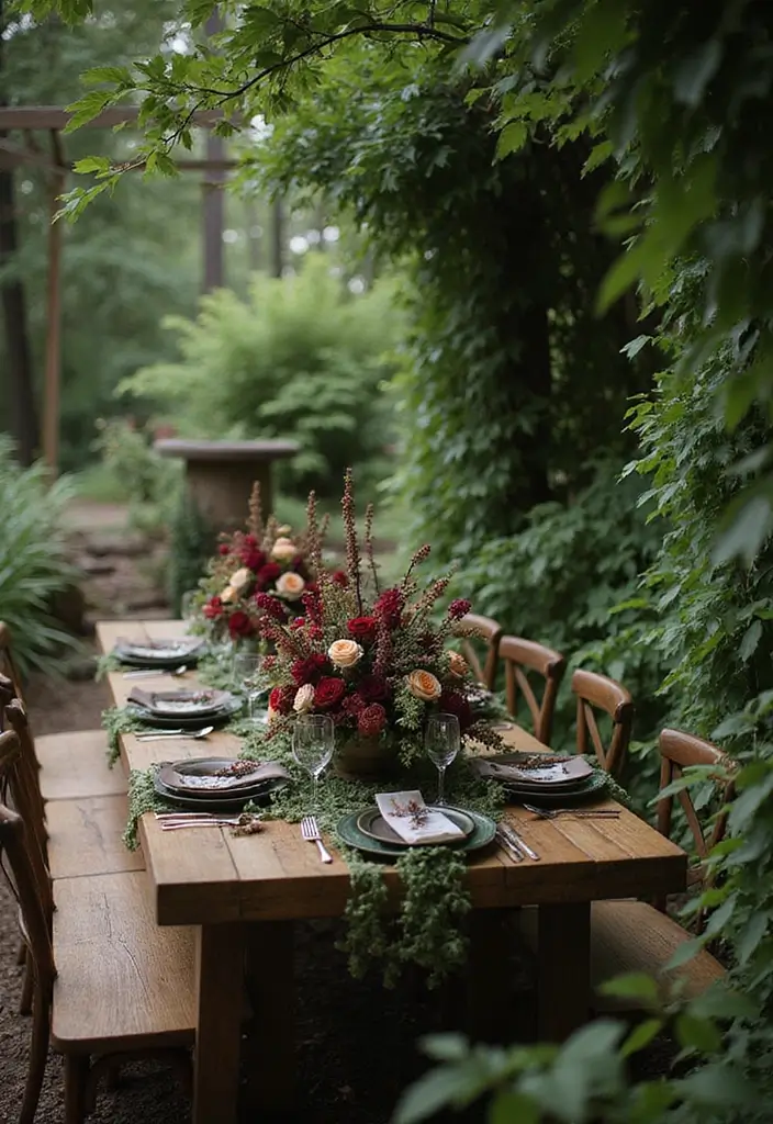 26 Bold Cabernet Wedding Colors for a Luxurious Touch - 20. Cabernet and Forest Green