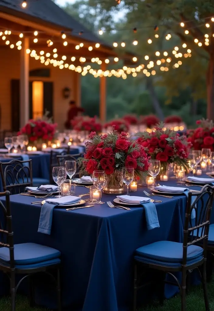 26 Bold Cabernet Wedding Colors for a Luxurious Touch - 4. Cabernet and Navy Blue