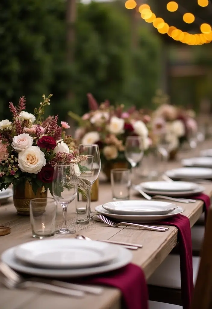 26 Bold Cabernet Wedding Colors for a Luxurious Touch - 6. Cabernet and Ivory