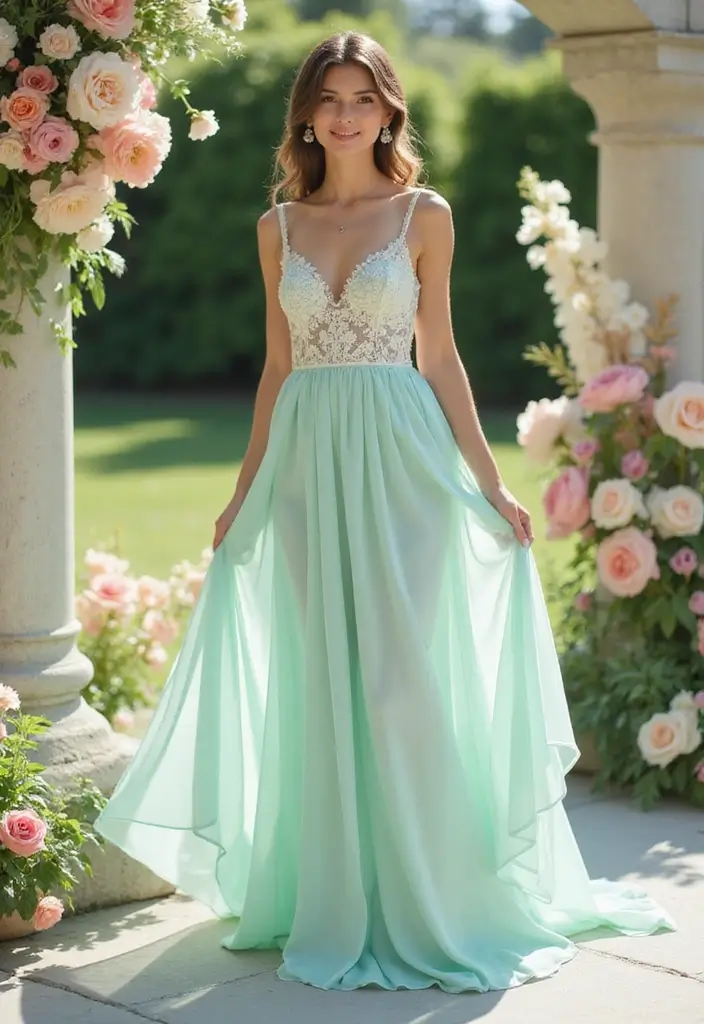 26 Bold Non-Traditional Wedding Dress Colors to Make a Statement - 17. Playful Mint