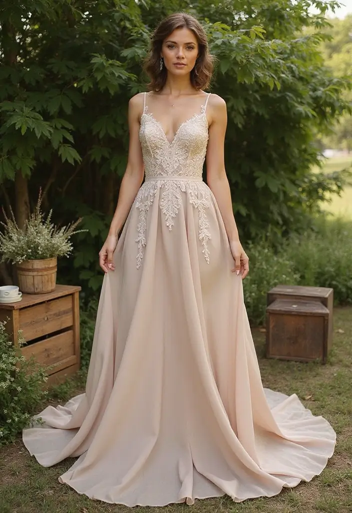 26 Bold Non-Traditional Wedding Dress Colors to Make a Statement - 20. Earthy Sand