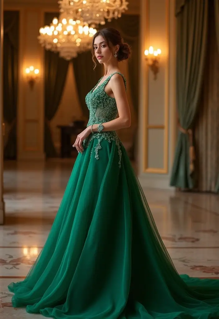 26 Bold Non-Traditional Wedding Dress Colors to Make a Statement - 4. Elegant Emerald