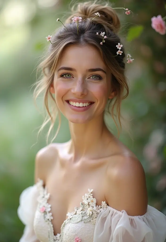 26 Classic Bun Hairstyles for Wedding Days That Last - 2. Messy Bun Delight