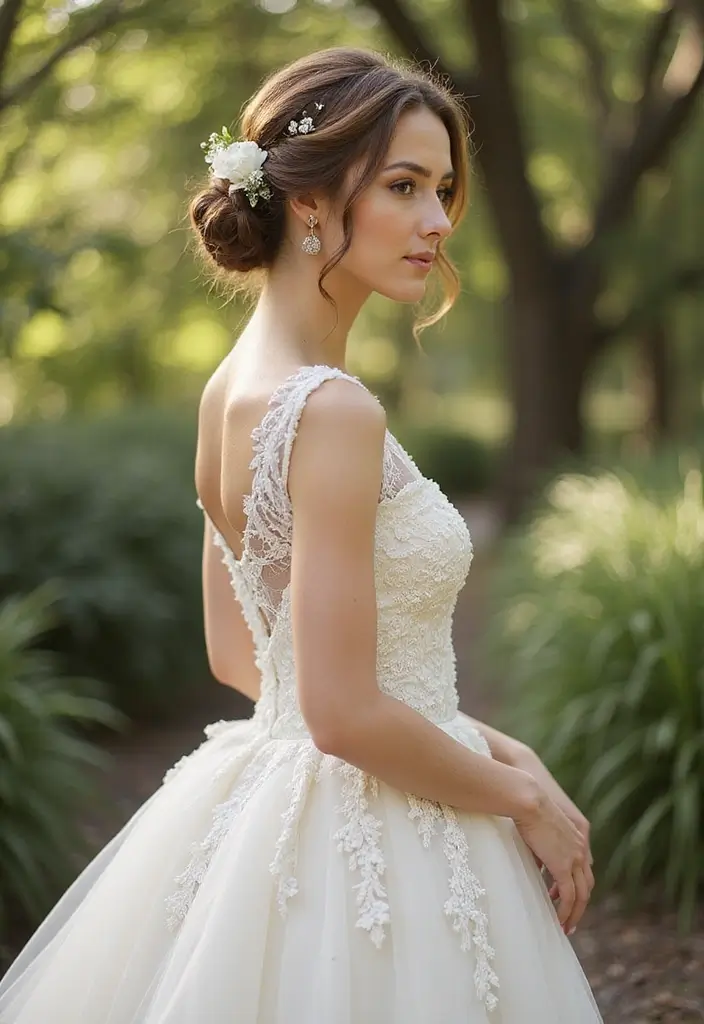 26 Classic Bun Hairstyles for Wedding Days That Last - 23. Twisted Half-Up Bun